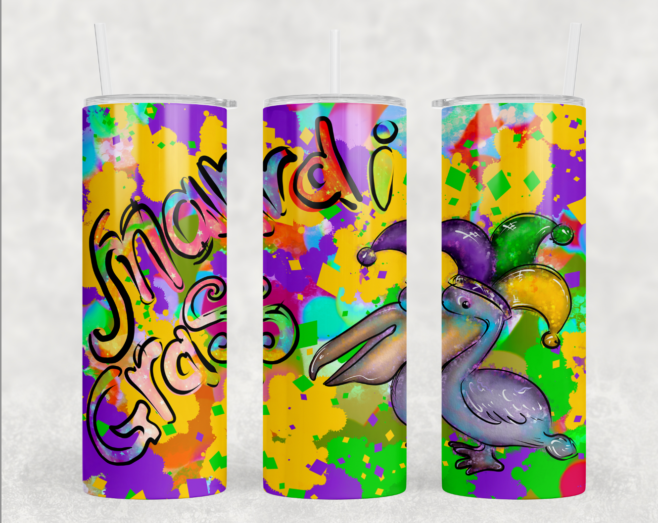 Mardi Gras Tumbler- Mardi Gras Tumbler